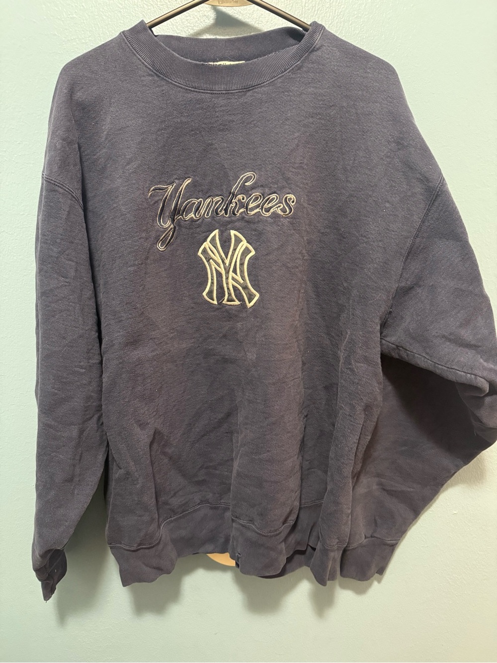 80s/90s Adidas Navy Blue Yankees Embroidered Crewneck Sweatshirt